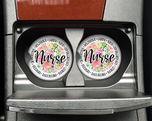Nurse Floral Car Coaster