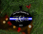 New Couple Thin Blue White Line Christmas Ornament