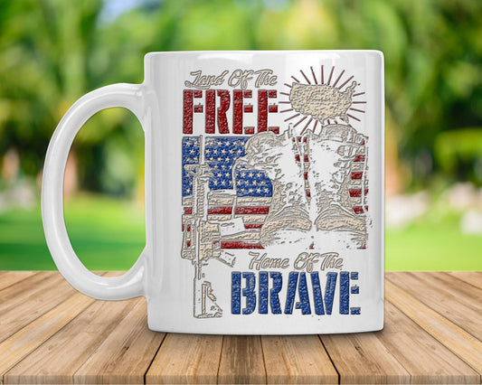 Land of the Free Home of the Brave Coffee Mug