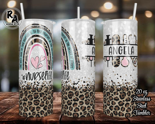 Nurse Rainbow 20oz Skinny Tumbler