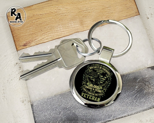 Veteran Keychain - Blood Sweat & Tears