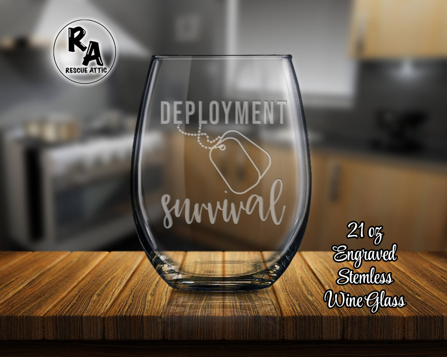Deployment Survival Stemless Wine Glass