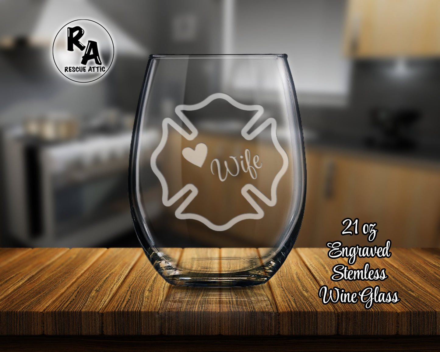 Firefighter Wife Wine Glass
