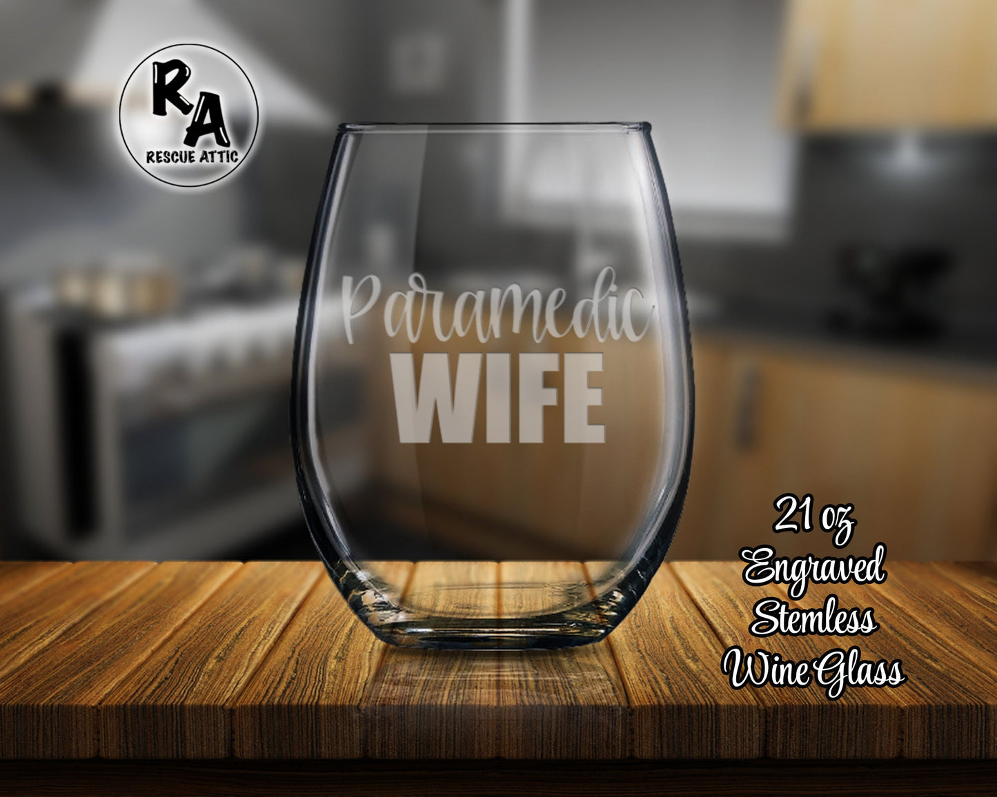 Paramedic Wife Wine Glass