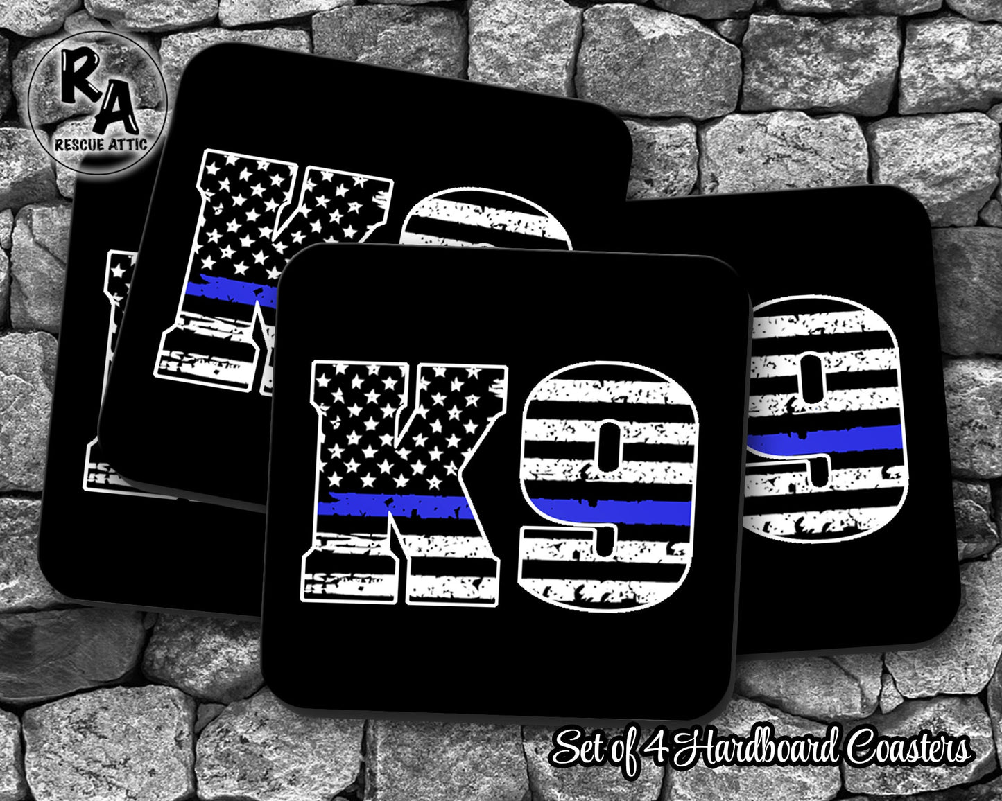 Thin Blue Line K9 Drink Coasters