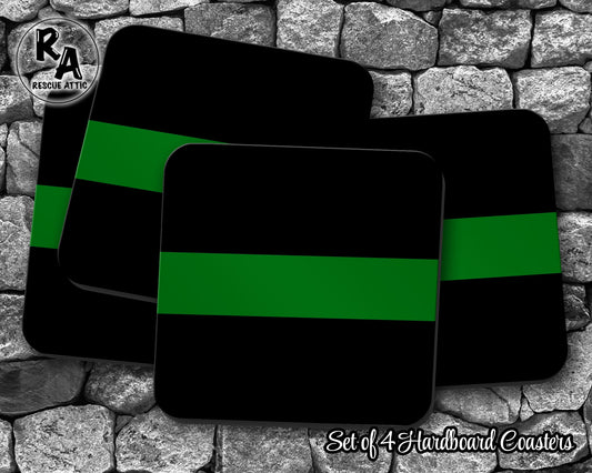 Thin Green Line Military Drink Coasters