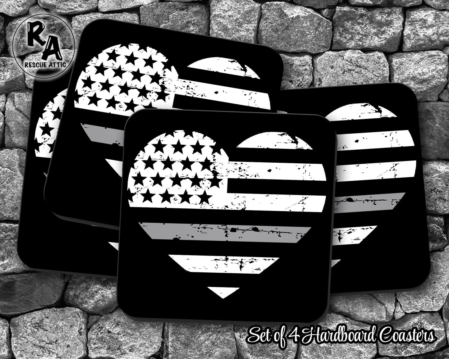 Thin Silver Line Drink Coasters