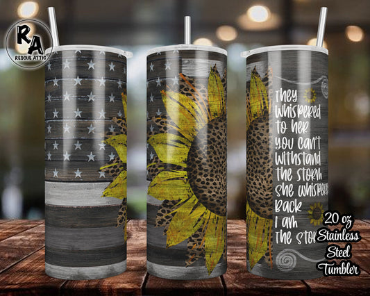 Thin Gray Line Sunflower 20oz Skinny Tumbler