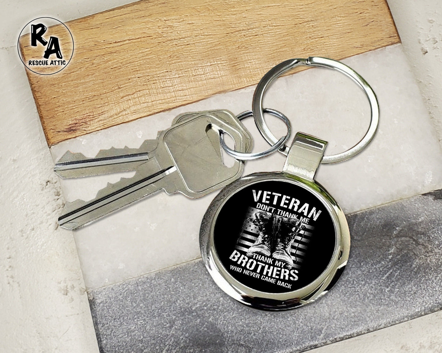 Veteran Keychain - Thank My Brothers Who Never Came Back