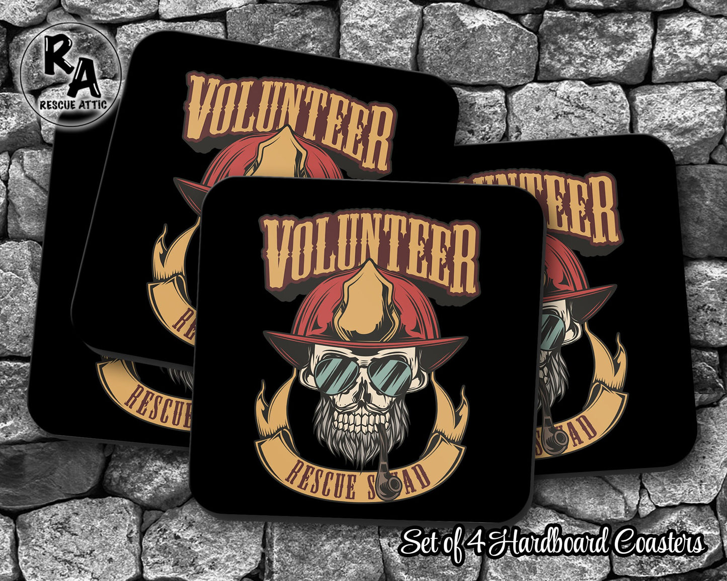 Volunteer Firefighter Drink Coasters