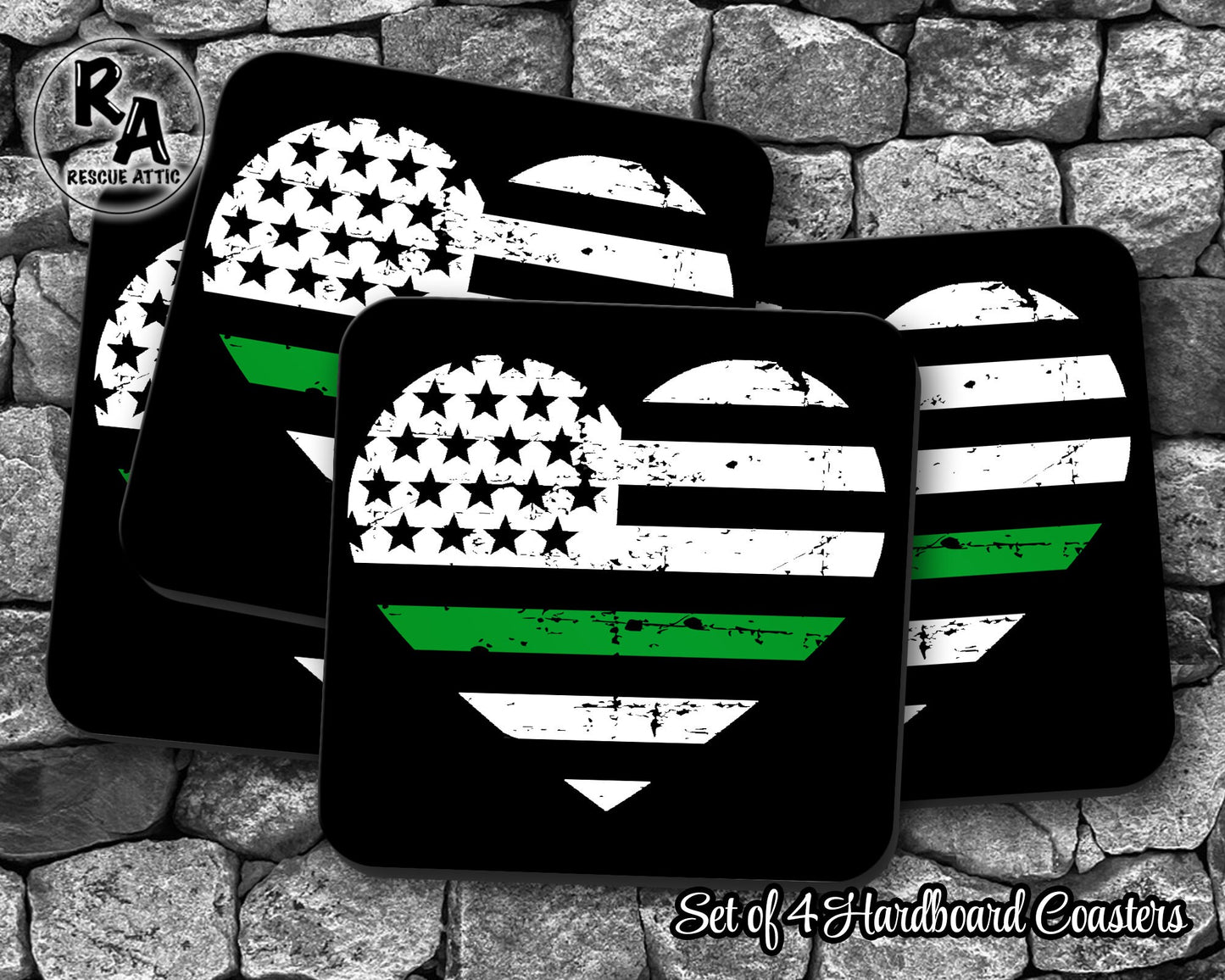 Thin Green Line Drink Coasters