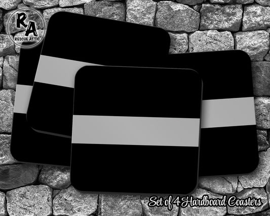 Thin Silver Line Drink Coasters