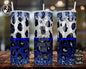 Personalized Thin Blue Line Faux Glitter Police Wife 20oz Skinny Tumbler