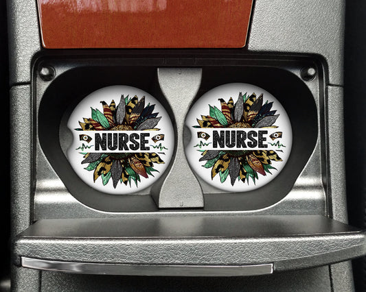 Nurse Sunflower Car Coaster