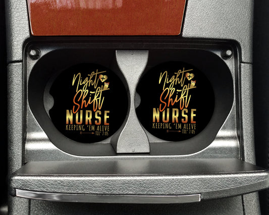 Night Shift Nurses Car Coaster