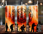 Rolling Fire Firefighter Silhouette 20oz Skinny Tumbler