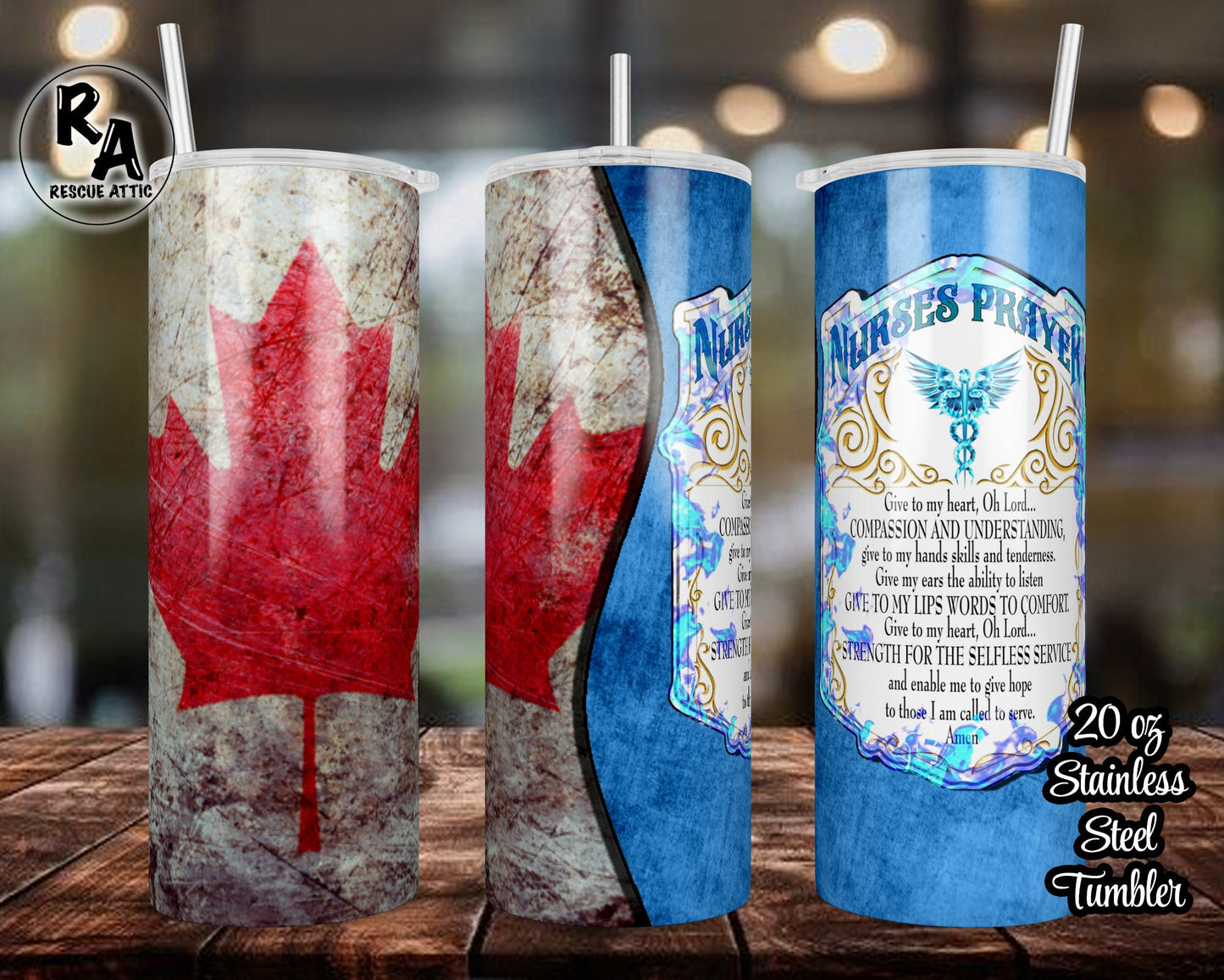 Canadian Nurses Prayer 20oz Skinny Tumbler