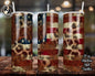 American Flag Embossed Leather Patriotic 20oz Skinny Tumbler