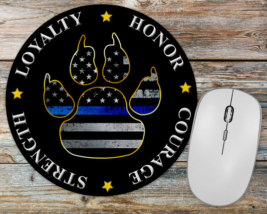 K9 Blue Line Flag Mousepad