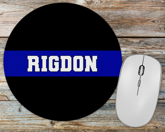 Personalized Blue Line Flag Mousepad