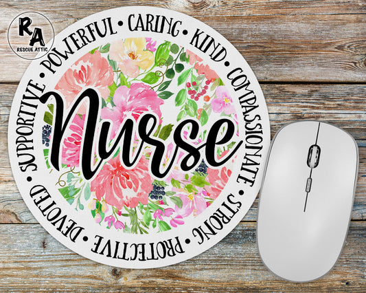 Floral Nurse Mousepad