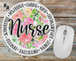 Floral Nurse Mousepad
