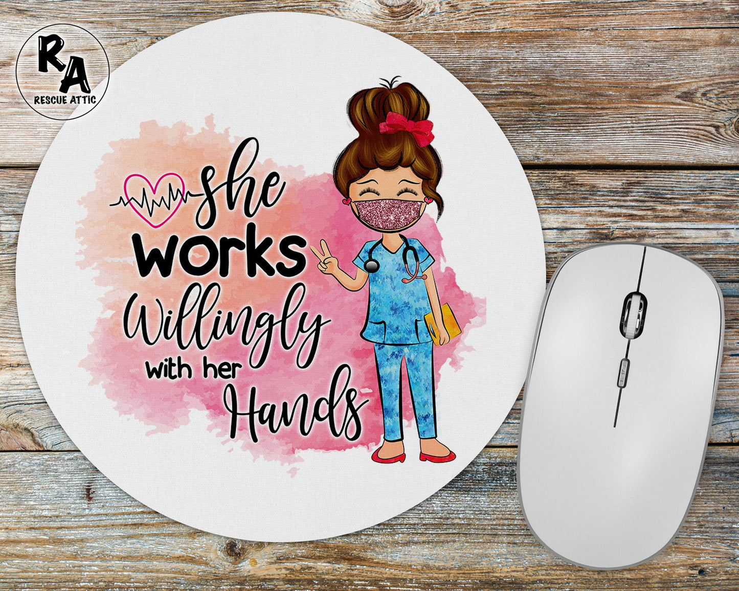 She Works Willingly With Her Hands Mousepad