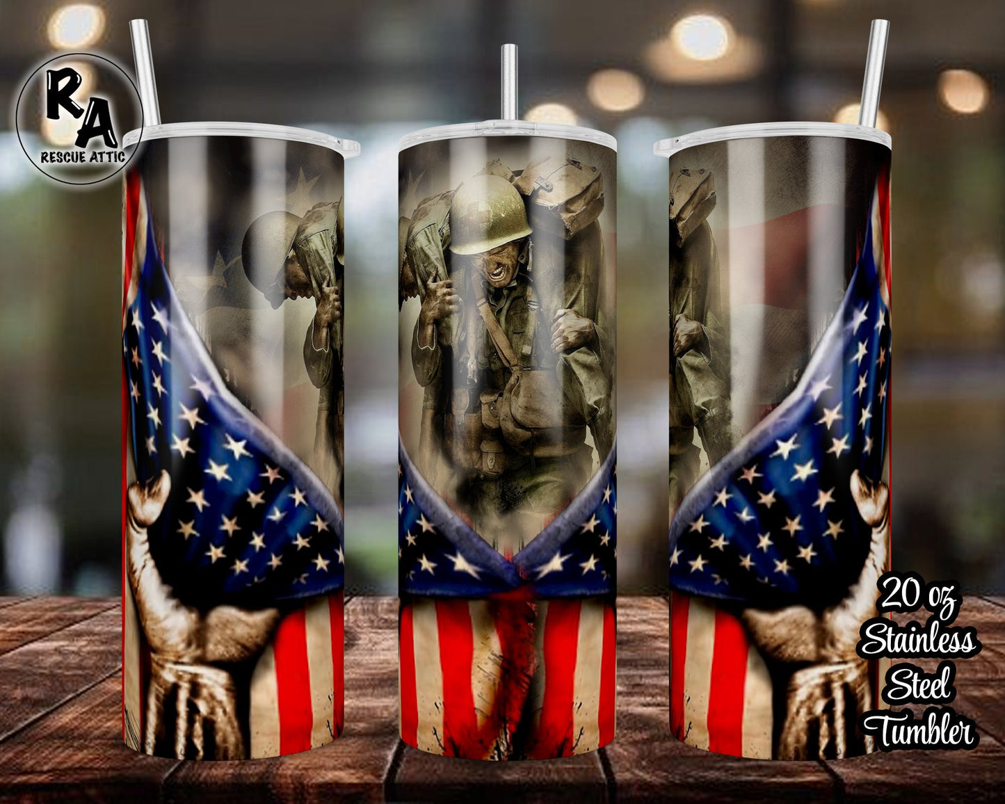 American Flag Military Soldier