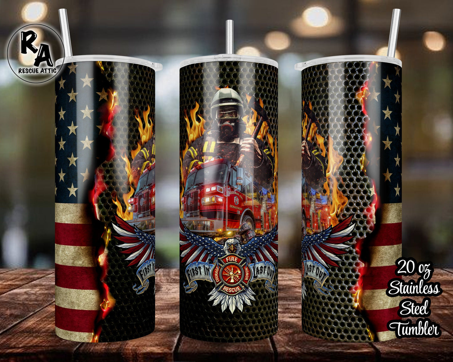 Firefighter 20oz Skinny Tumbler