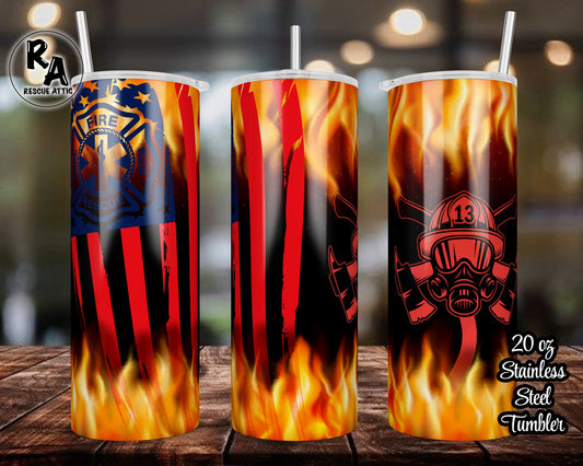 Firefighter 20oz Skinny Tumbler