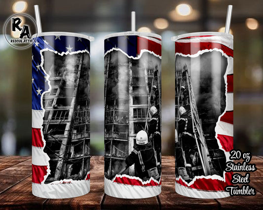 Firefighter Photograph 20oz Skinny Tumbler
