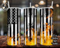 American Flag Fire Flame 20oz Skinny Tumbler