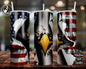 Bald Eagle Tearing through American Flag 20oz Skinny Tumbler
