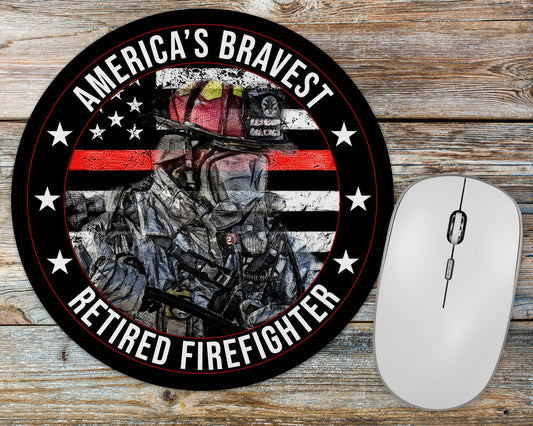 America's Bravest Retired Firefighter Mousepad