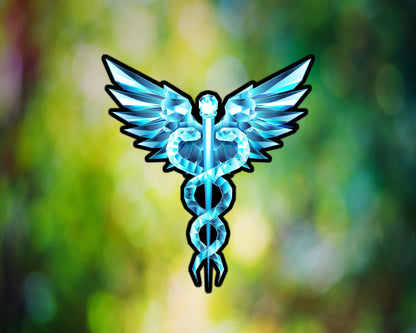 Blue Glass Caduceus