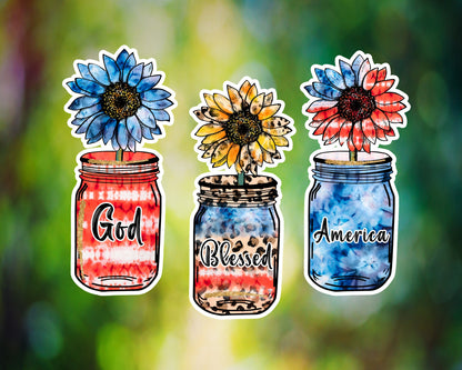 Mason Jar Sunflower Trio