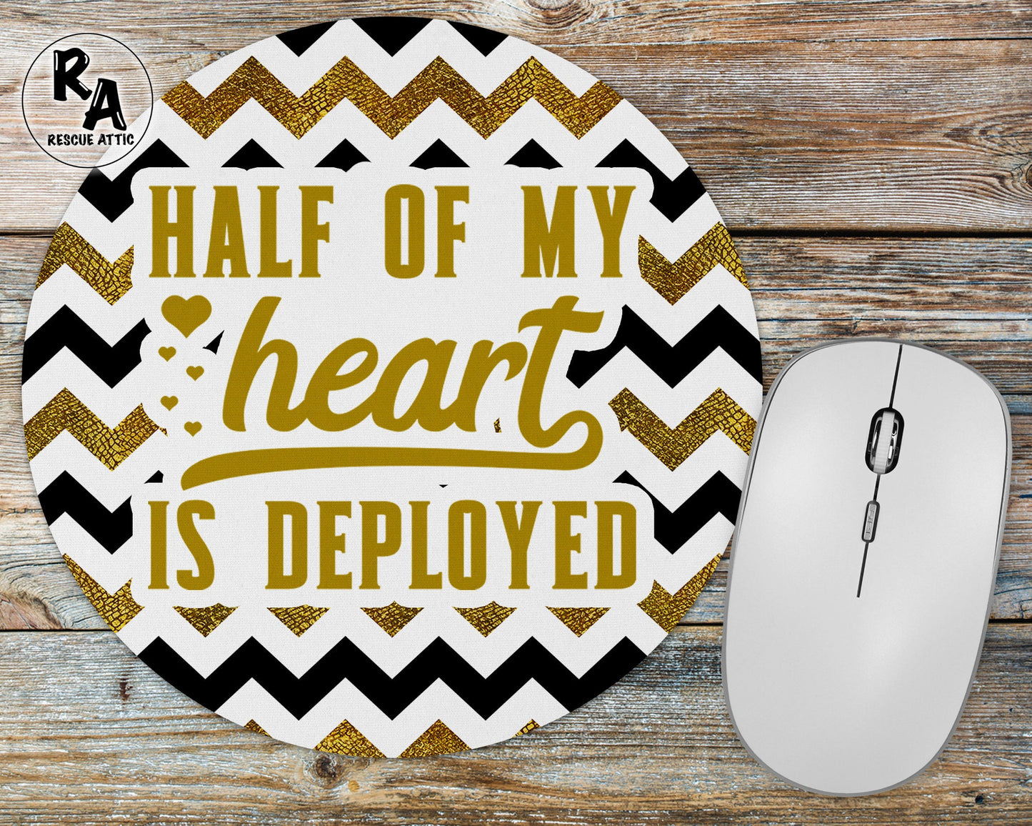 Half My Heart Is Deployed Mousepad