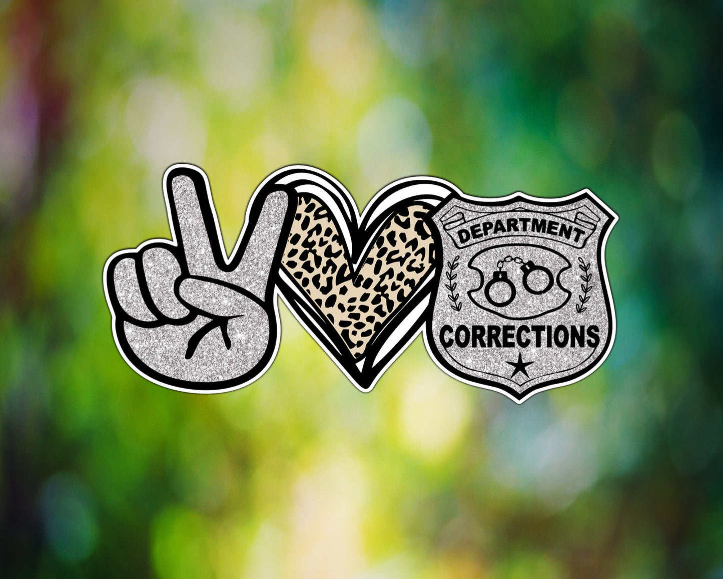 Peace Love Corrections Full Color Vinyl Sticker